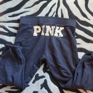 BLING Victoria's Secret PINK black with gold pants